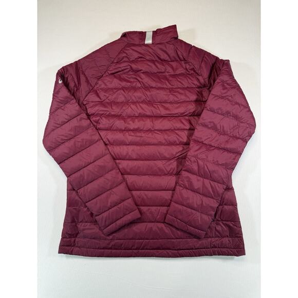 Asics Women’s Down Jacket Maroon Packable 90/10 Duck Down Size Large - Picture 2 of 7